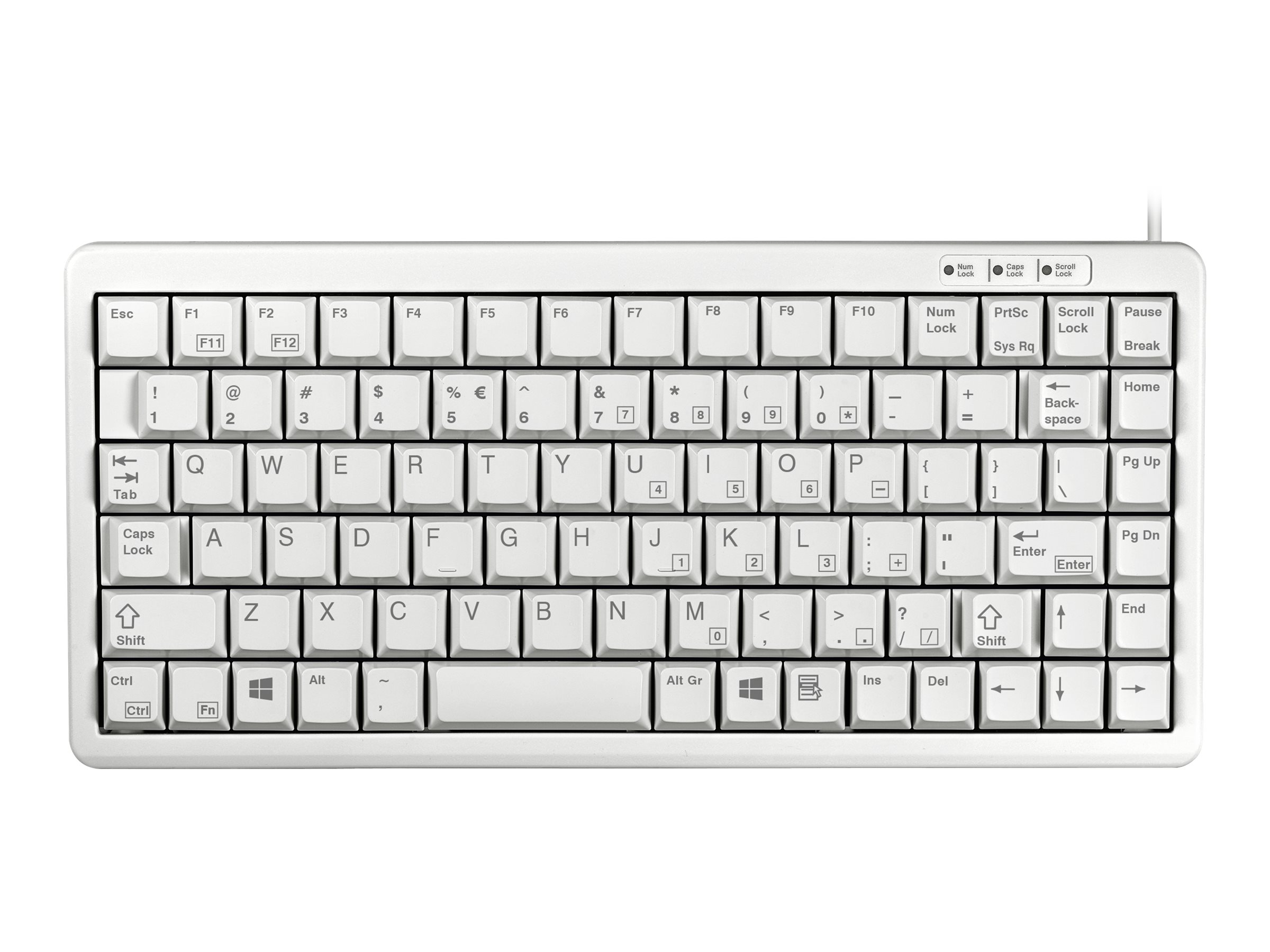 CHERRY Compact-Keyboard G84-4100 - Mechanische Tastatur - USB - 86 Tasten Hellgrau