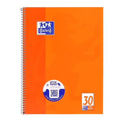 Oxford Collegeblock DIN A4+ blanko 80 Blatt 90 g/m² Orange
