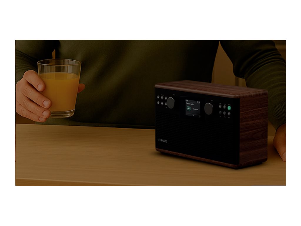 Pure Acoustics Classic H6 DAB+/FM Internet-Radio 30W Braun/Walnuss
