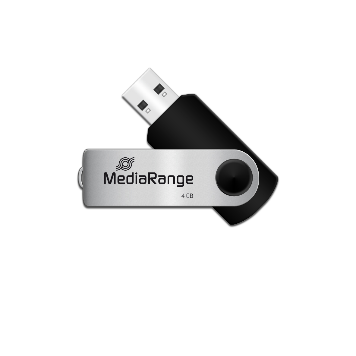 MediaRange USB Flexi-Drive USB-Stick 4 GB USB 2.0 Schwarz/Silber