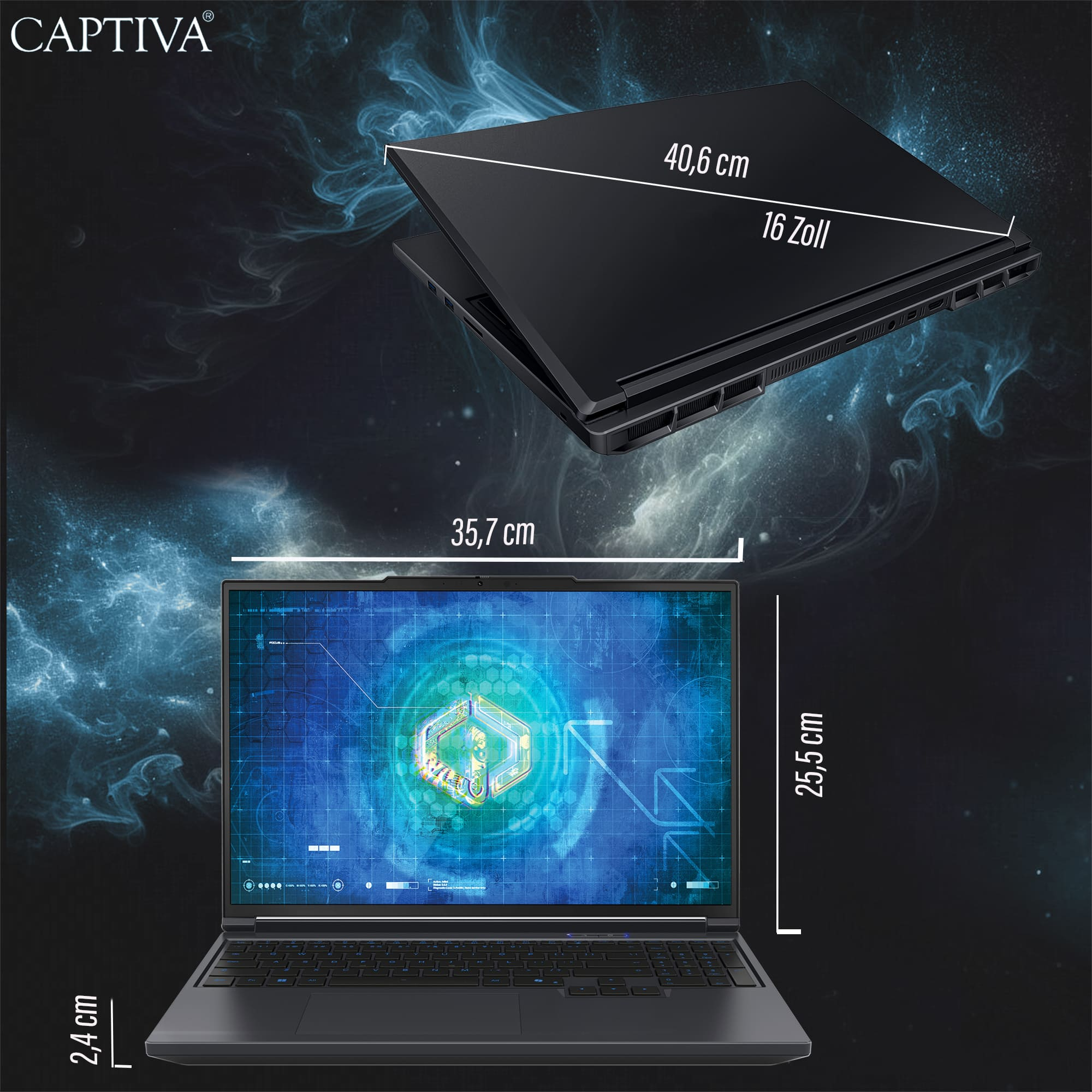 Captiva Highend Gaming I99-480GE 99480 16" Intel Core i9-14900HX 1 TB SSD Schwarz