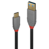 Lindy 1.5m USB 3.2 Typ A an C Kabel, 10GBit/s, 5A, PD, Anthra Line USB Typ A Stecker an C Stecker (36912)