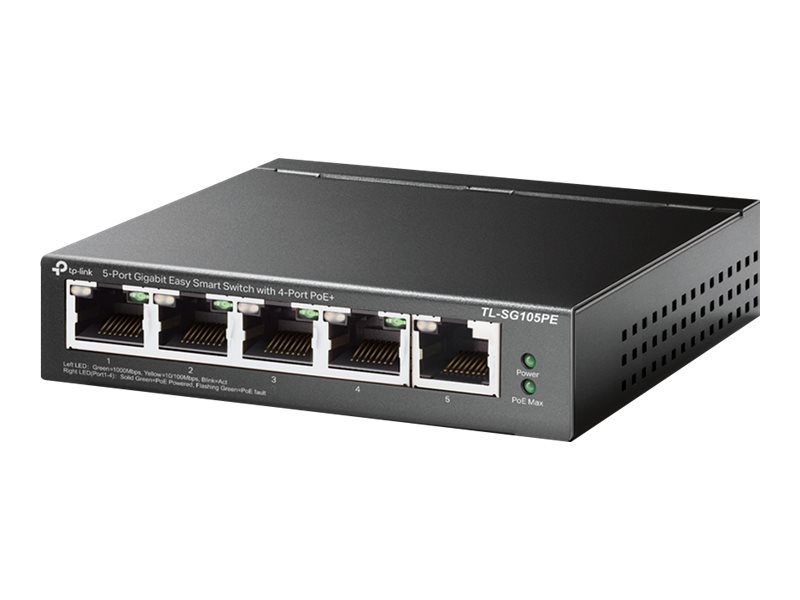 TP-Link TL-SG105PE 5-Port Gigabit Easy Smart Switch Schwarz