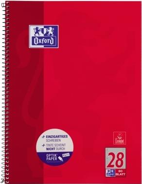 Oxford 100050361 Collegeblock A4 kariert 80 Blatt Rot