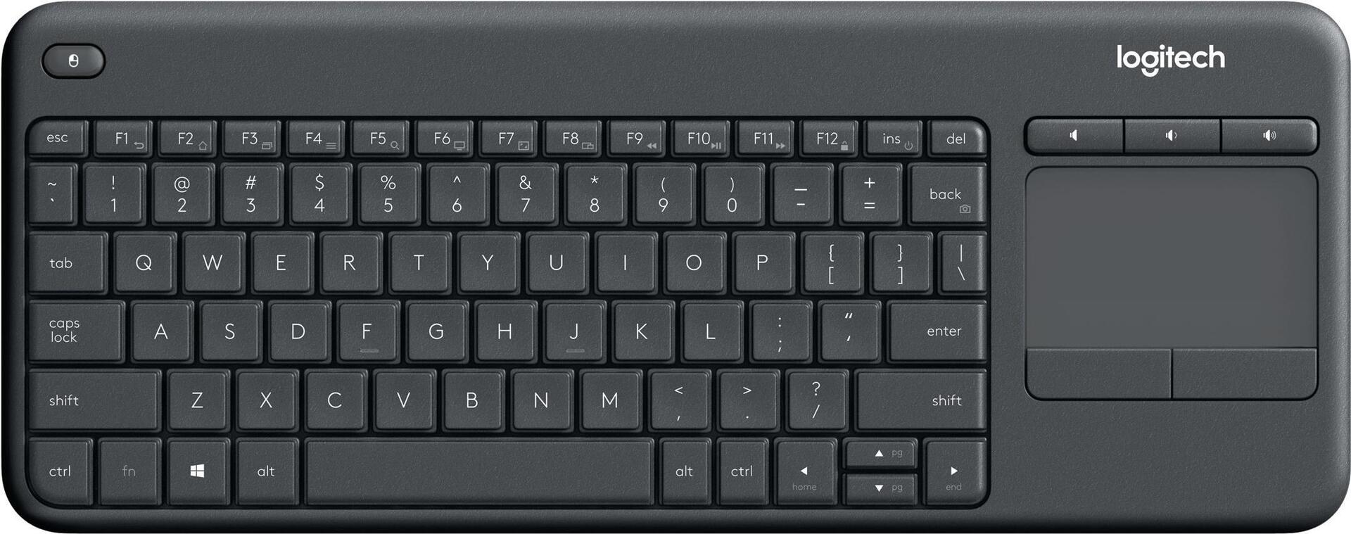 Logitech Wireless Touch Keyboard K400 Plus QWERTZ Deutsch Schwarz