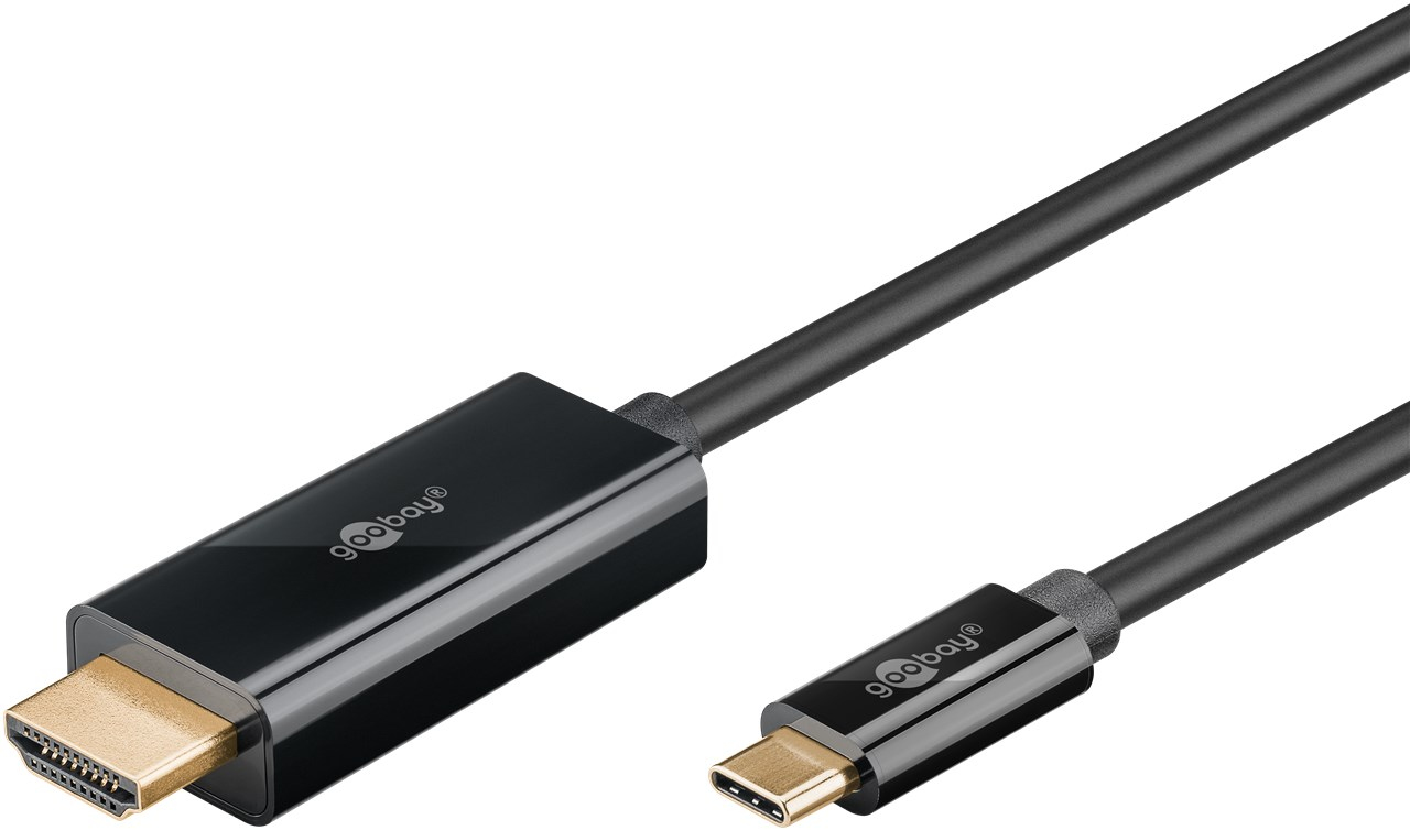 Goobay USB-C auf HDMI Kabel 4K 60 Hz 2 m Schwarz
