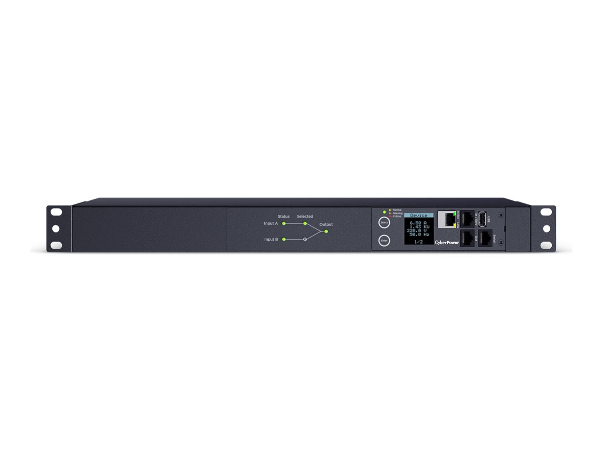 CyberPower Switched ATS PDU44004 19" 1U 12x IEC C13 230V/10A Schwarz