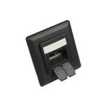 Zentralstück 50x50mm inkl. Abdeckrahmen 80x80mm für Netzwerkdosen, tiefschwarz (matt) RAL9005, Good Connections (GC-N0055)