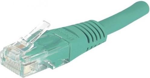 EXERTIS CONNECT Patchkabel, CAT.6, U/UTP, ungeschirmt, Kupfer, grün, 1,0 m Patchkabel mit Rastnasens