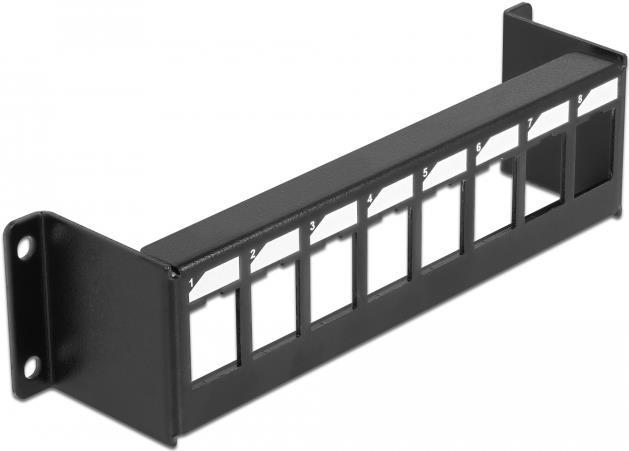 Delock Keystone Halterung - Patchpanel (Blindblech) - Oberfläche montierbar - Schwarz - 8 Ports (86611)