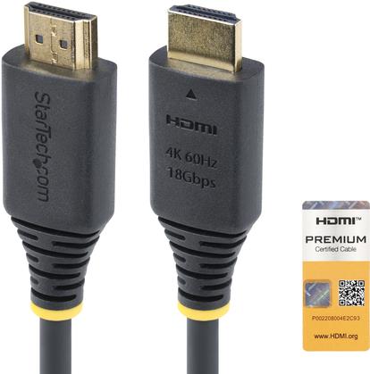 StarTech.com 3,0m(10ft) Premium Certified High Speed HDMI Cable, 4K60Hz (HDMI2-CABLE-4K60-3M)