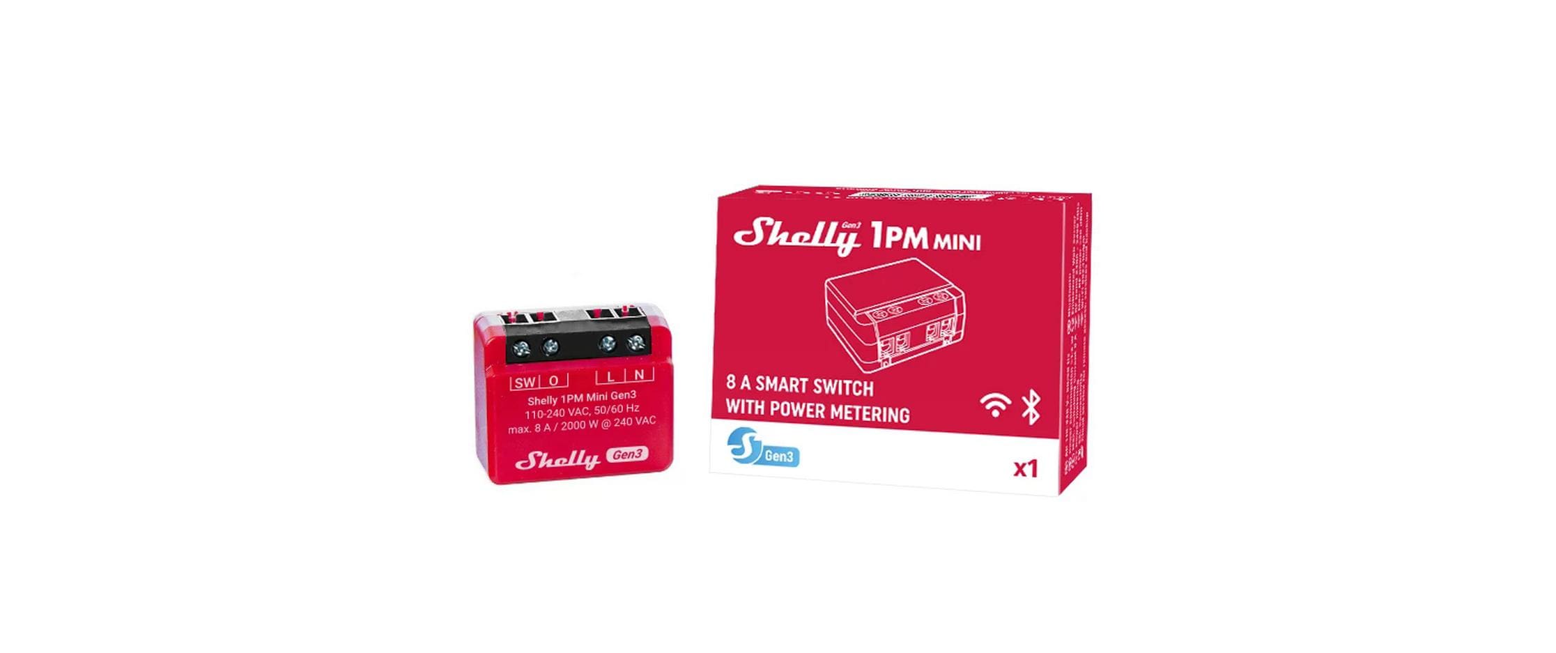 Shelly Plus 1PM Mini Gen3 Schaltaktor 8 A WLAN Bluetooth