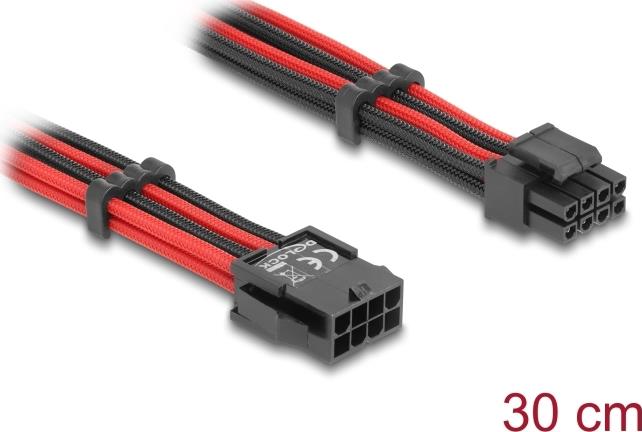 Delock Verlängerungskabel 8 Pin EPS Stecker zu 4+ 4 Buchse Textilummantelung (80974)