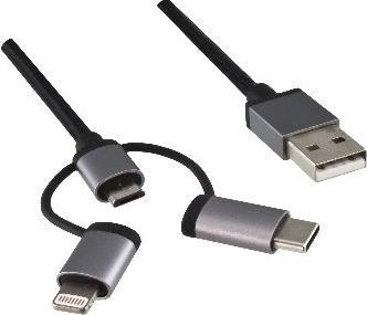 DINIC USB-MULTI-1 USB-A Lightning/Micro USB/USB-C Silber Kabelschnittstellen-/adapter (USB-MULTI-1)