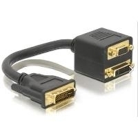 Delock Adapter DVI-I Stecker zu DVI-I und VGA Buchse (65052)