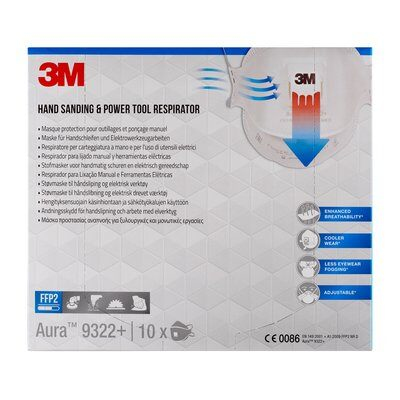 3M Aura 9322+ FFP2 NR D Atemschutz-Halbmaske 5 Stück Weiß