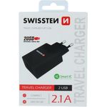 Swissten Travel Charger Smart IC, 2 x USB, 2.1A, black, Blister (22033000)