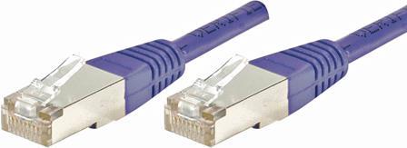 EXERTIS CONNECT Patchkabel F/UTP, CAT.6, violett, 1,0 m Patchkabel mit besonders schmalem Knickschut