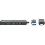 MANHATTAN 4-Port USB 3.0 Typ-C / Typ-A Kombi-Hub schwarz (180863)