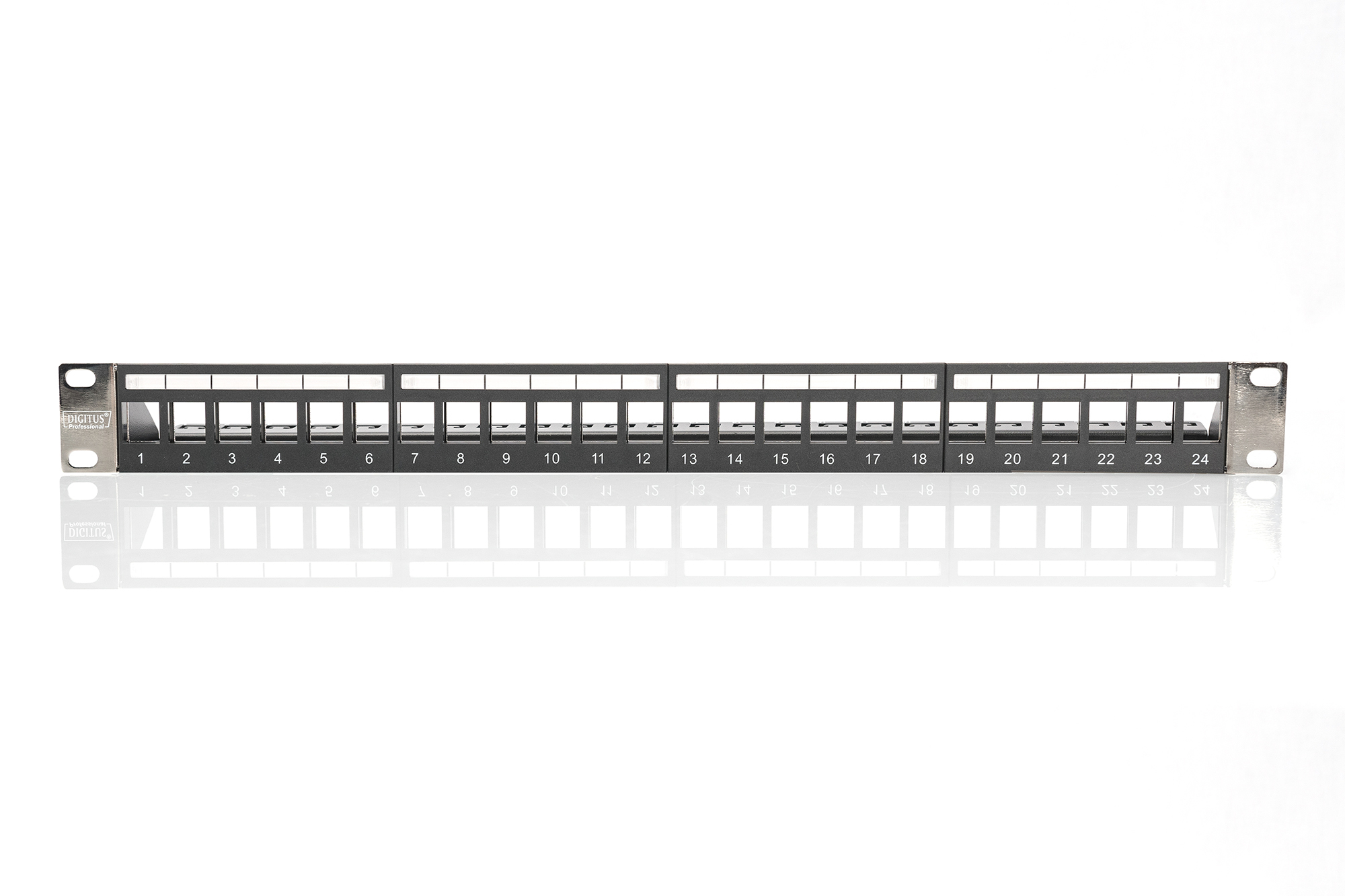 Digitus DIGITUS Professional DN-91411-LF Modulares Patchpanel 24-Port 1U 19" Schwarz, RAL 9005
