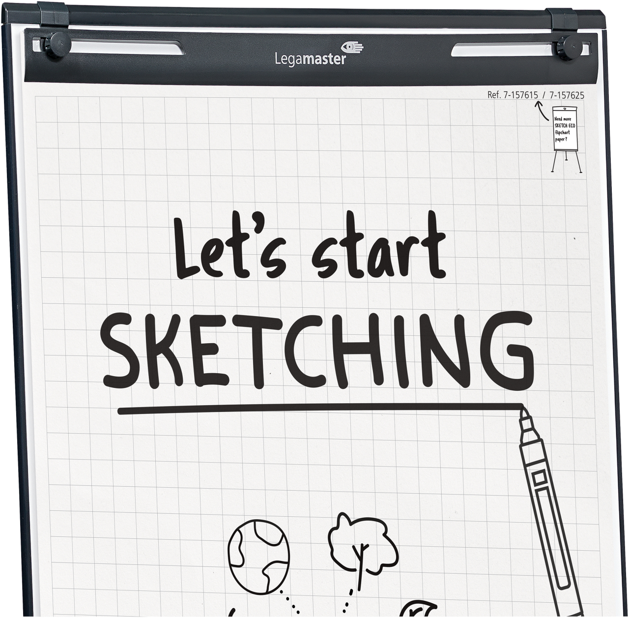 Legamaster Sketch easy Mobiler Flipchartständer Rundfuß Schwarz