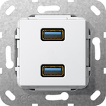 GIRA 568403. Buchsen-Typ: 2x USB. Produktfarbe: Weiß (568403)