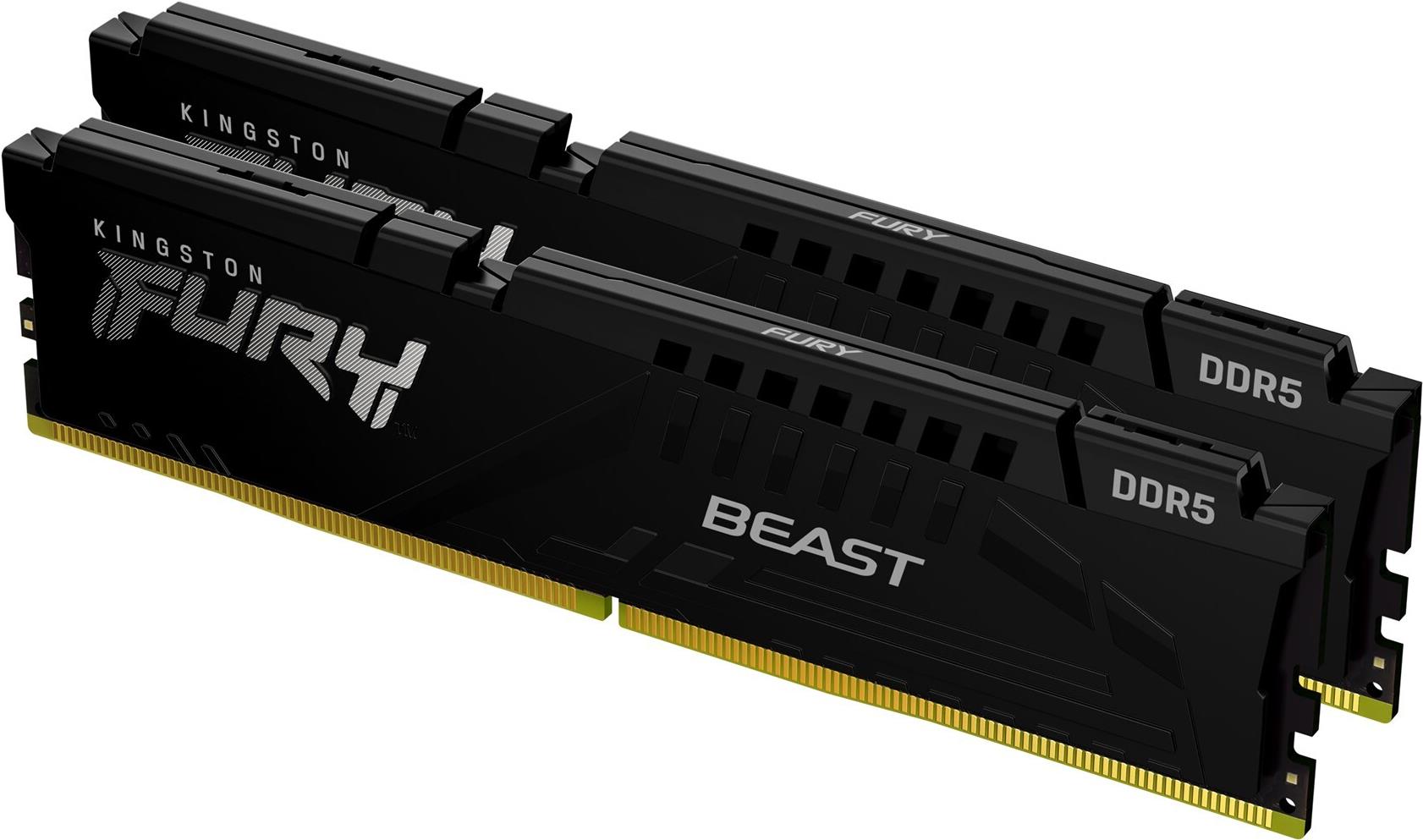 Kingston FURY Beast 16 GB RAM DDR5 5200 MHz CL40 DIMM Kit 2x 8 GB Schwarz
