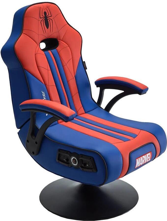 X Rocker Marvel 2.1 Spider-Man Elite Edition Konsolen-Gaming-Stuhl Kunstleder Blau, Rot