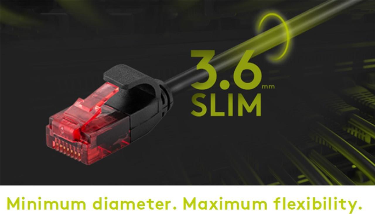 Wentronic Goobay CAT 6 Slim-Patchkabel, U/UTP, Grau, 7.5 m - Kupfermaterial (93733)