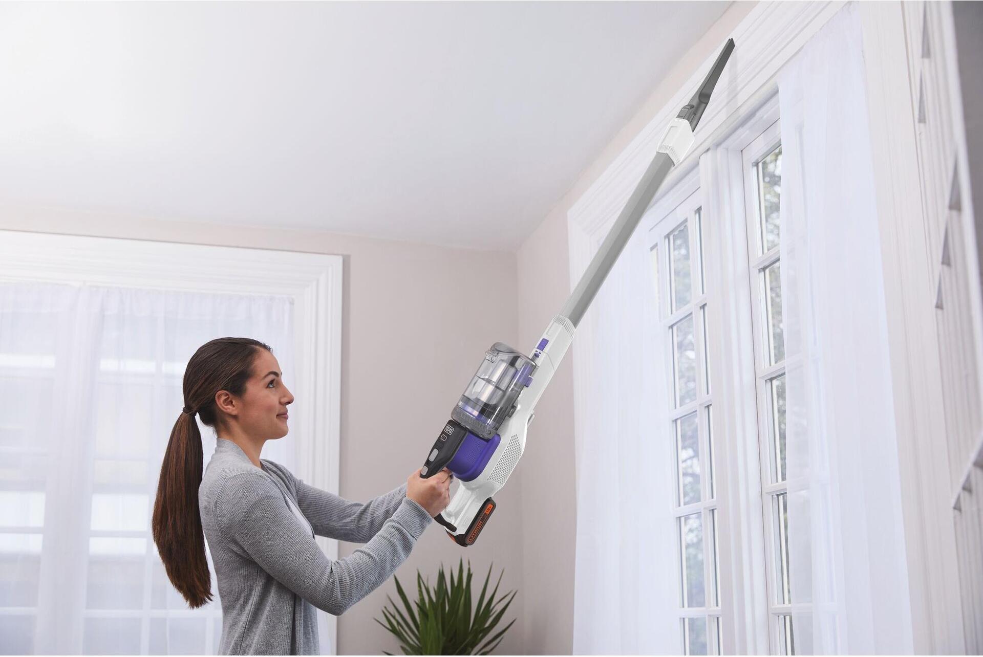 Black & Decker BHFEV1825CP 2-in-1 Akku-Stabstaubsauger 18 V 2,5 Ah 72 min Beutellos Weiß