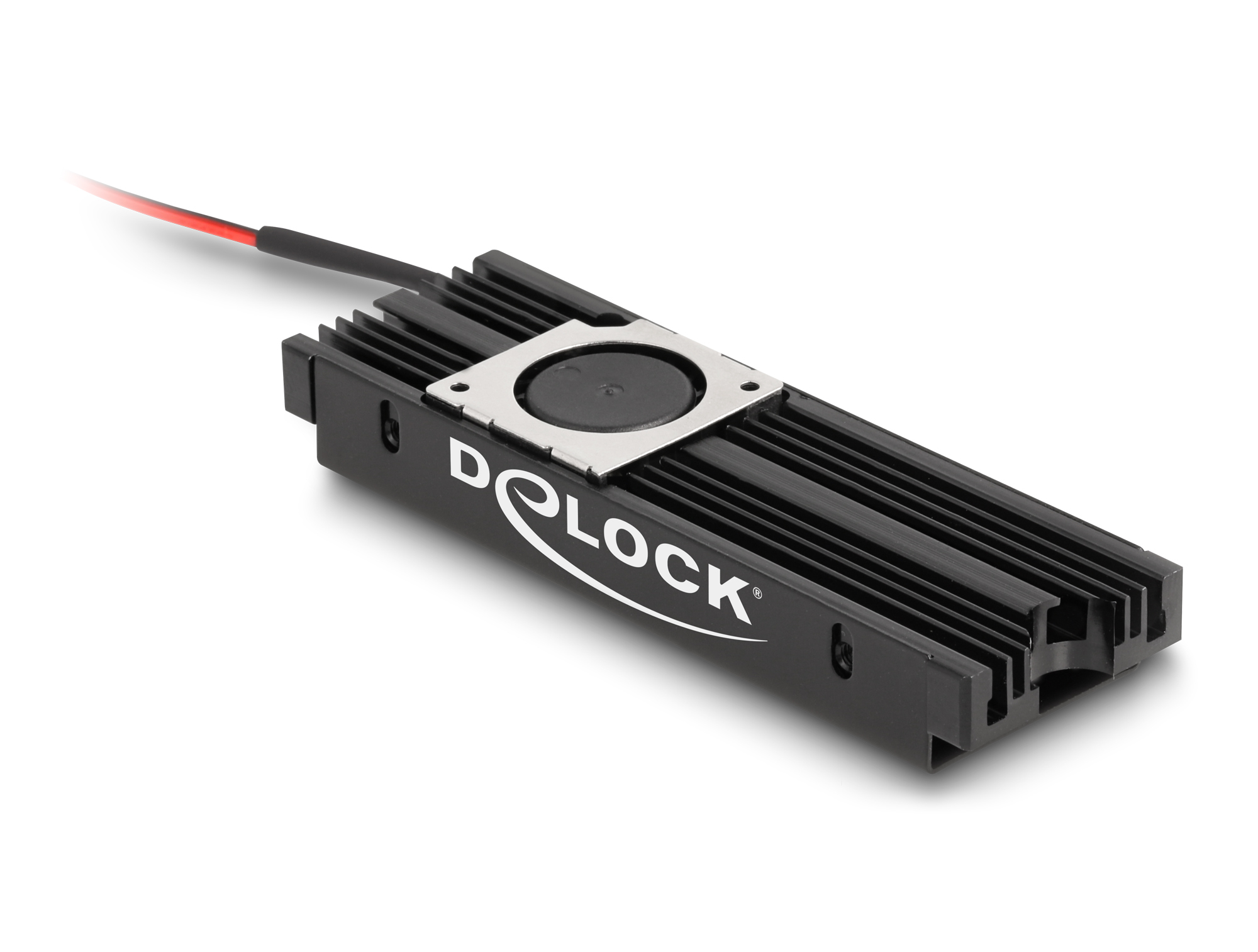 Delock Kühlkörper mit Lüfter für M.2 SSD 2280 Schwarz