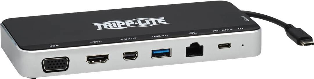 Eaton PowerWare Tripp Lite USB C Docking Station Hub USB Dock Triple Display 4K HDMI VGA USB A/C Gbe (U442-DOCK16-B)