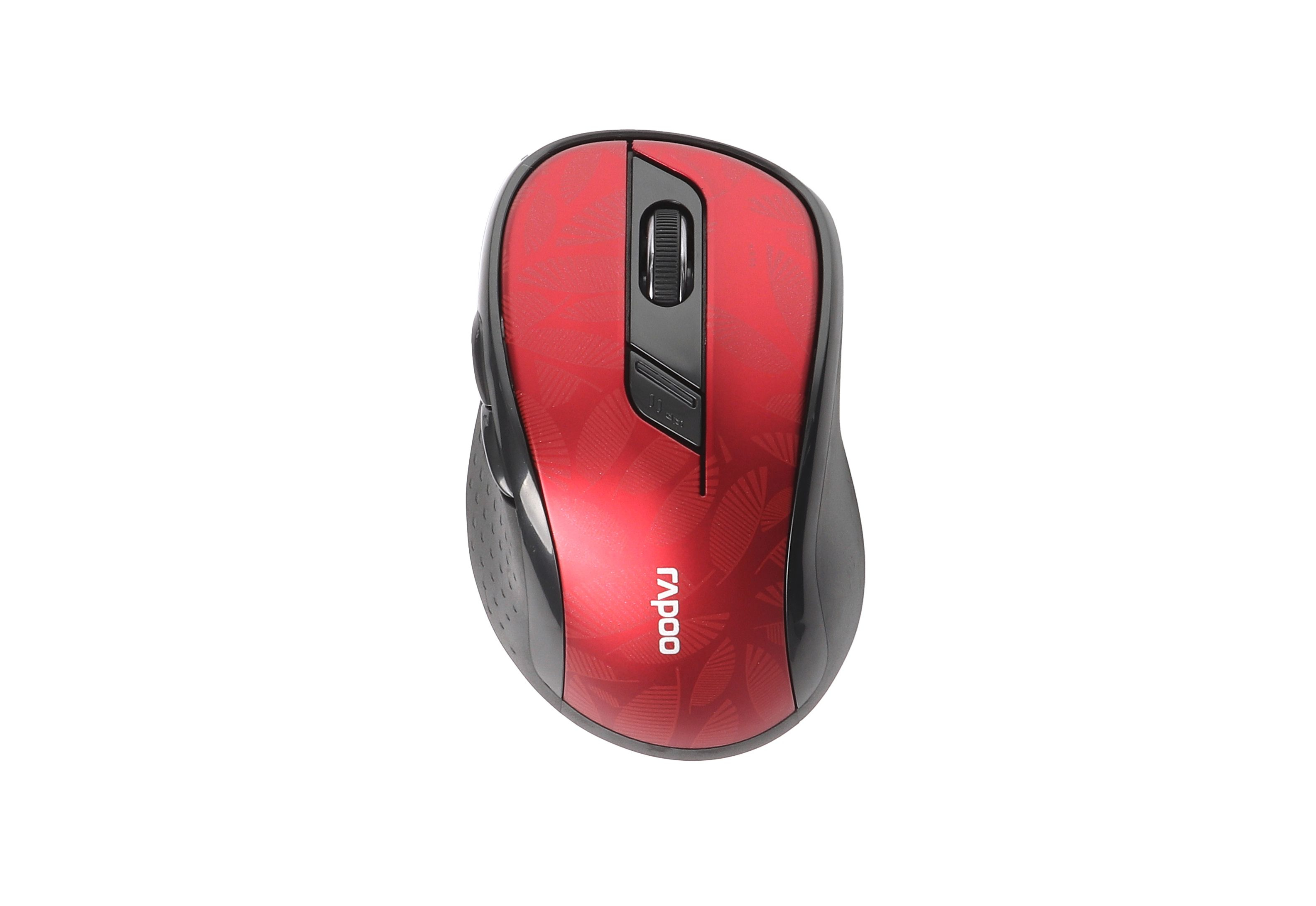 Rapoo M500 Silent Kabellose Maus Optisch Bluetooth 1600 DPI 6 Tasten Rot