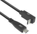 ACT USB 3.0 10Gbps 60W USB Type-C? (straight) to USB Type-C? (up/down angled) Cable, 1 meter (AC7471)