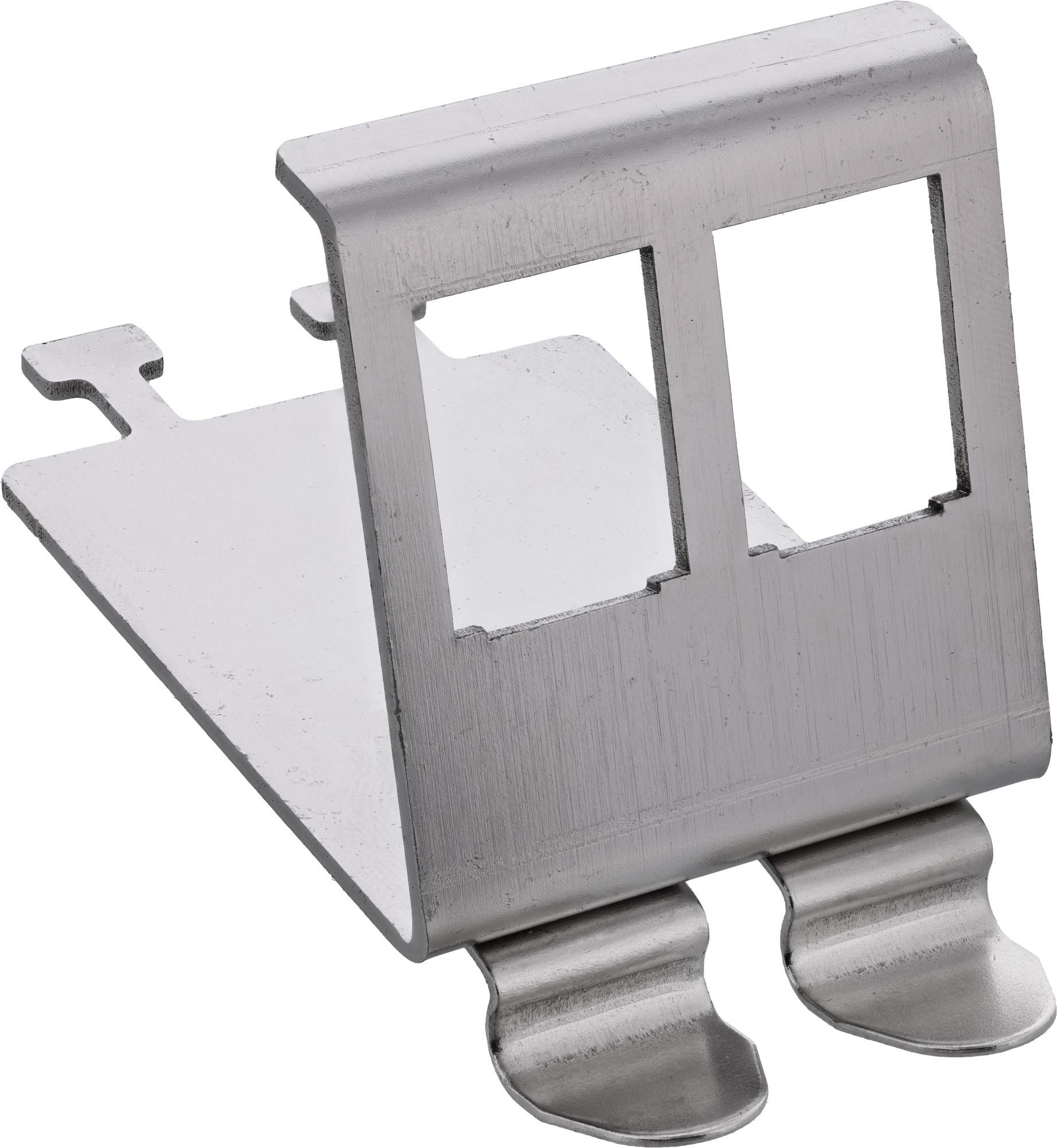 InLine® Keystone SNAP-In Metall-Modulhalter, 2-fach für Hutschiene, mit Lasche (76203M)