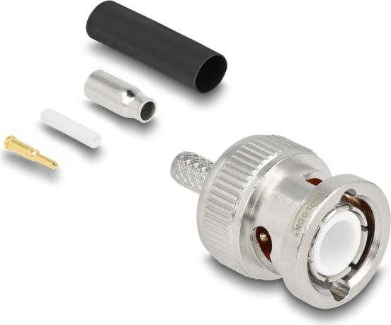 Delock BNC Stecker zum Crimpen RG-174 / RG-316 mit passendem Schrumpfschlauch (90756)