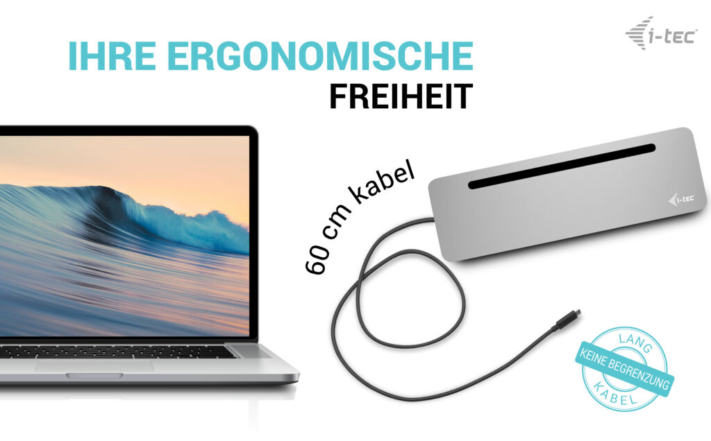 i-tec C31FLAT2PDPRO100W Dockingstation 11-in-1 USB-C Thunderbolt 4 Silber