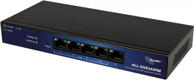 ALLNET ALL-SG8245PM / managed 5 Port Gigabit Switch, 4x PoE AT 30W per Port (ALL-SG8245PM)