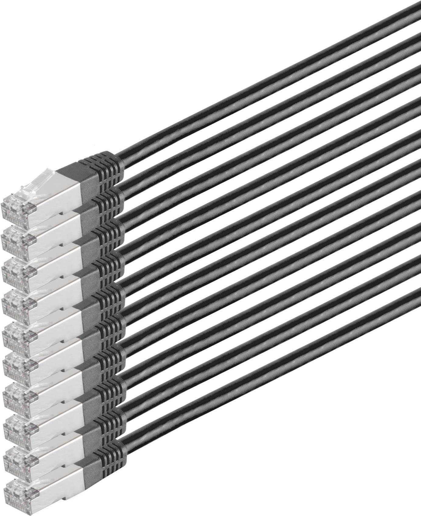 S/CONN maximum connectivity Netzwerkkabel-Patchkabel, cat 6, S/FTP, PIMF, Halogenfrei, VE10, schwarz, 1,0m (75711-HS-SET10)