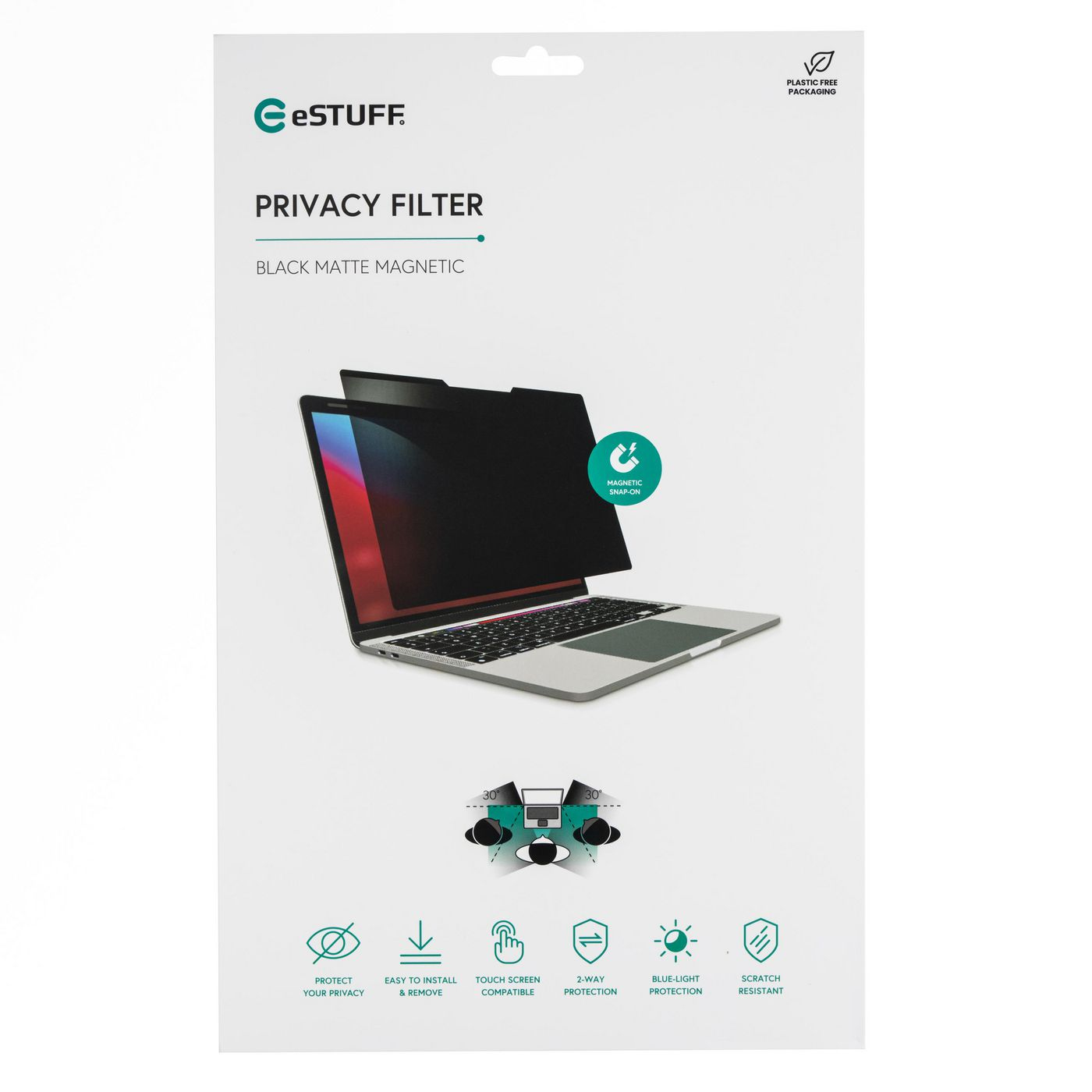 eSTUFF GLBM14309198 Blickschutzfilter 14" Notebook Magnetisch 2-Wege Schwarz