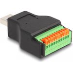 Delock USB 3.2 Gen 1 Typ-A Stecker zu Terminalblock Adapter mit Drucktaster (66238)
