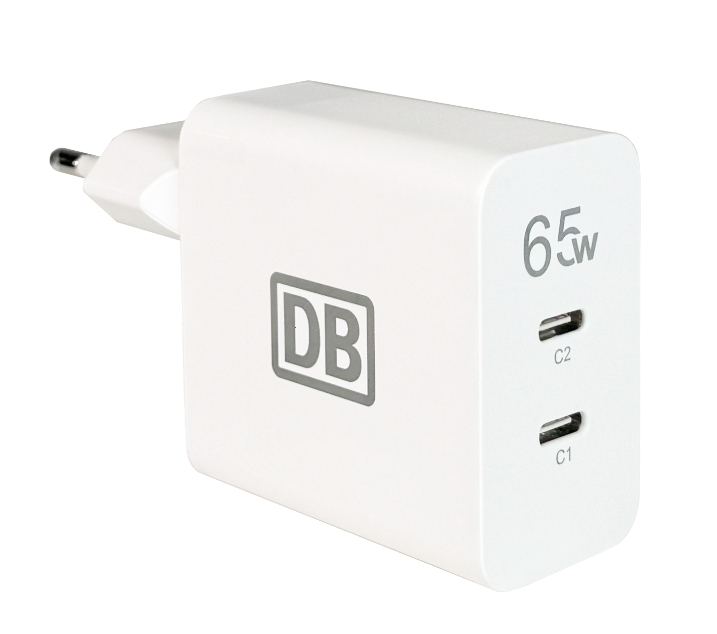 Brodos Ladeadapter 65W, 2USB-C, GaN inkl. Deutsche Bahn Gravur (VAS-SO-152010)