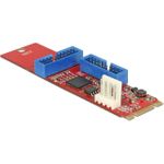 Delock Converter M.2 Key B+M male > 2 x USB3.0 Pin Header (62843)