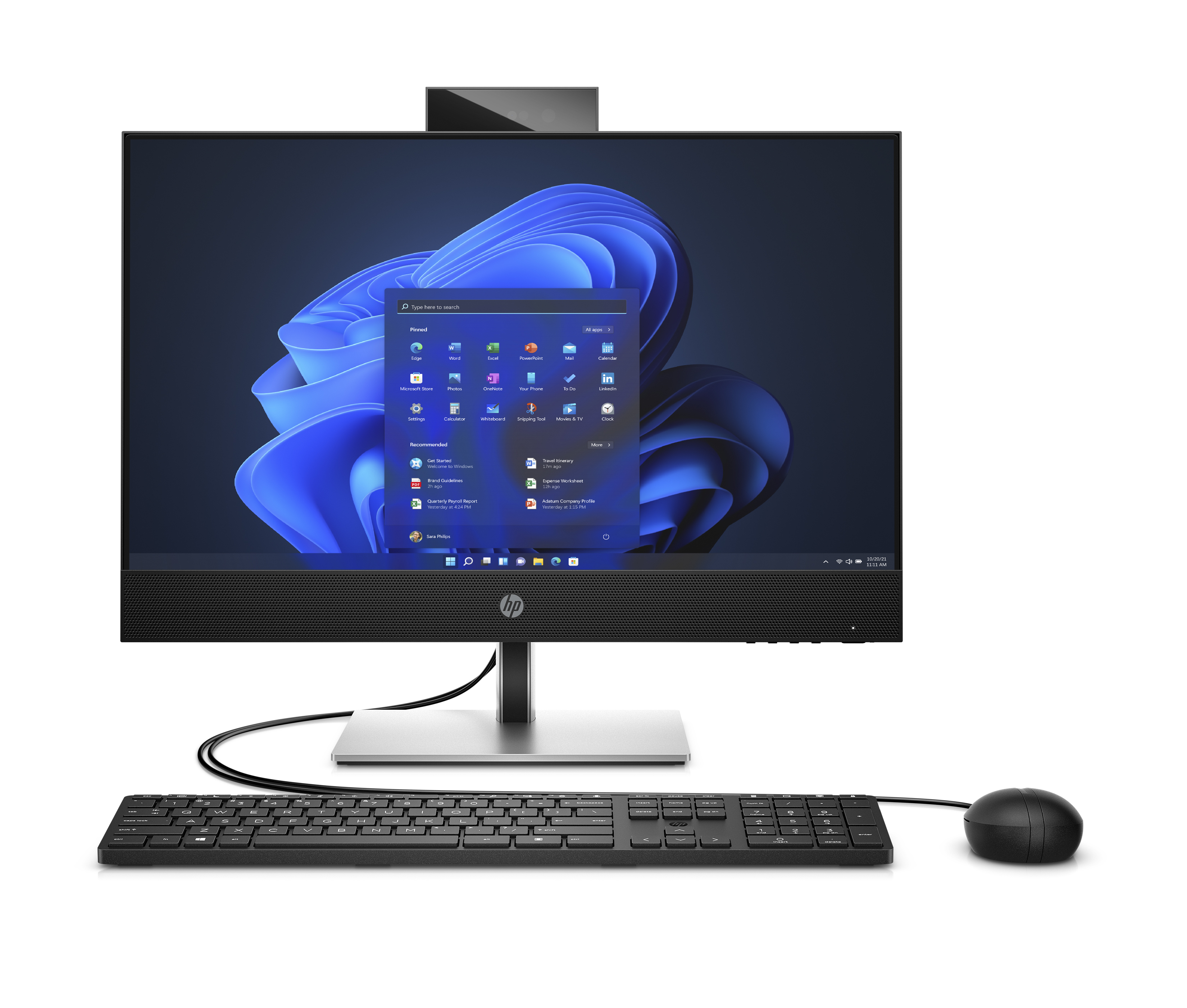 HP ProOne 440 G9 23,8" Touch All-in-One Intel Core i3-13100T 16 GB RAM 512 GB SSD Schwarz, Silber