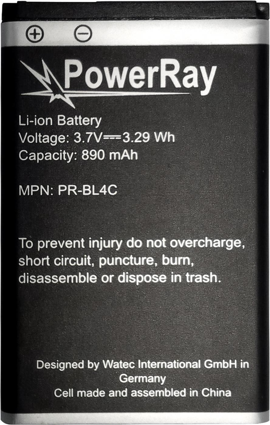 PowerRay Battery PR-BL4C for Nokia 6300, 890 mAh, Bulk (PR-BL4C)