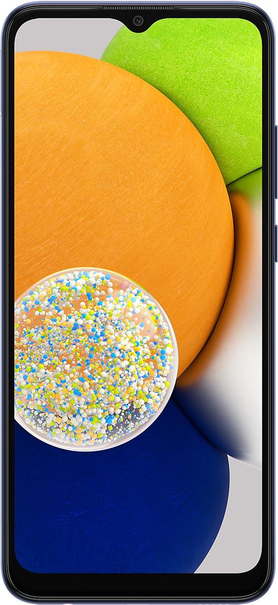 Samsung Galaxy A03 - 4G Smartphone - Dual-SIM - RAM 4 GB / 64 GB - microSD slot - LCD-Anzeige - 6.5 - 1600 x 720 Pixel - 2 x Rückkamera 48 MP, 2 MP - front camera 5 MP - Blau