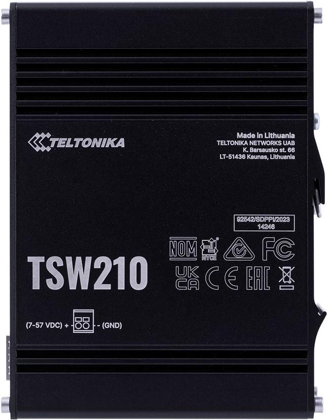 Teltonika TSW210 Industrie Unmanaged Switch 8-Port Gigabit 2-Port SFP Silber