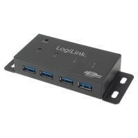 LogiLink USB 3.0 HUB, 4-Port, Metall Gehäuse incl. Netzteil (UA0149)