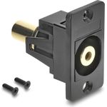 Delock Panel Mount Klinkenbuchse 3,5 mm 3 Pin zu Klinkenbuchse 3,5 mm 3 Pin vergoldet schwarz (91207)