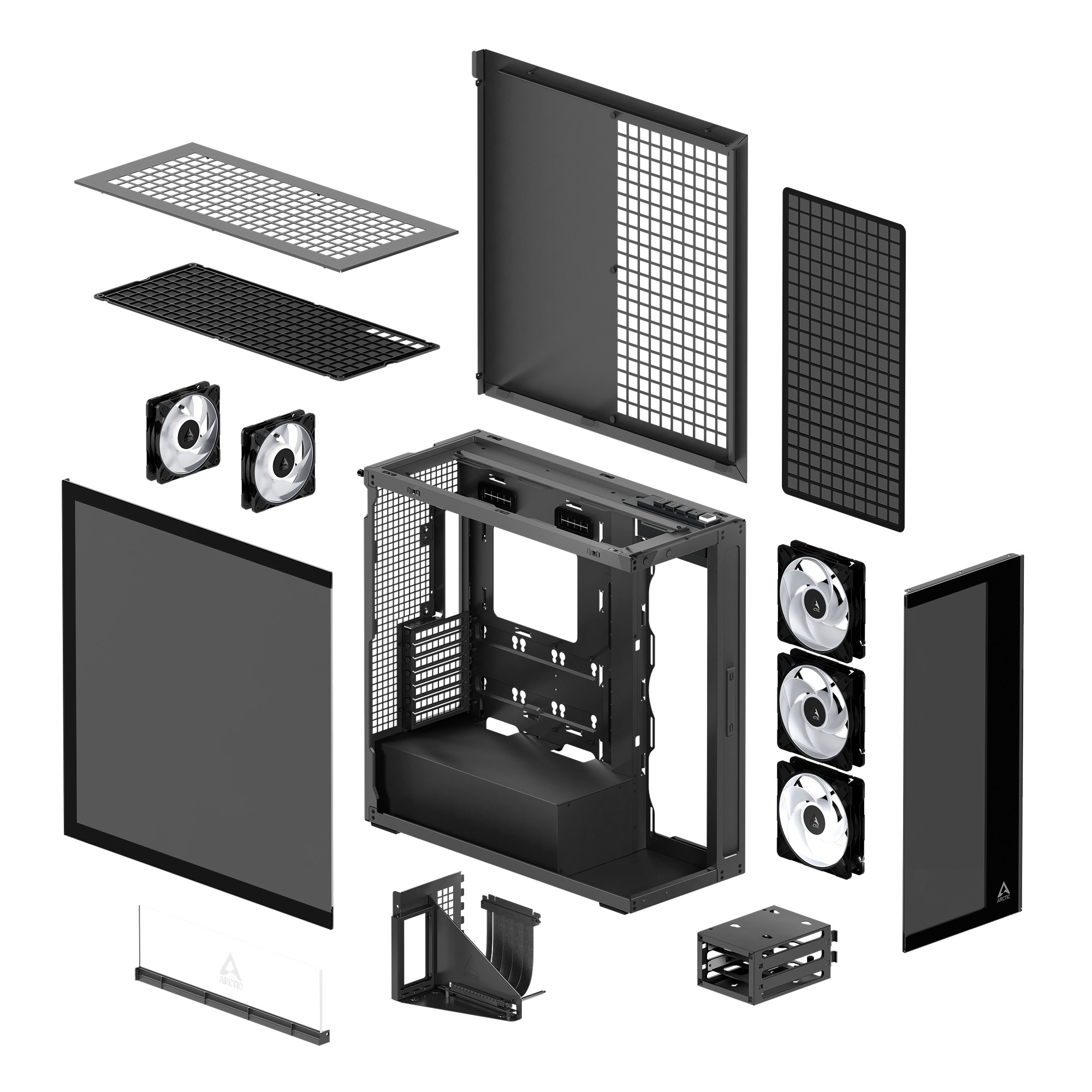 Arctic Xtender VG E-ATX Midi Tower Systemgehäuse Schwarz
